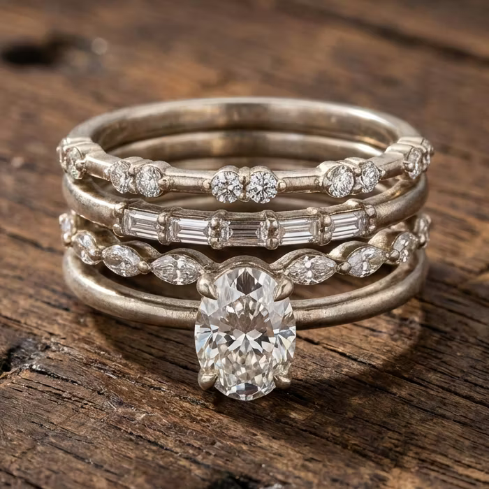 Aoaome Diamond and Zirconia Flower Engagement Anniversary Luxury Jewelry Rings