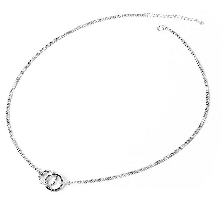 Aoaome Double Ring Geometric Necklaces