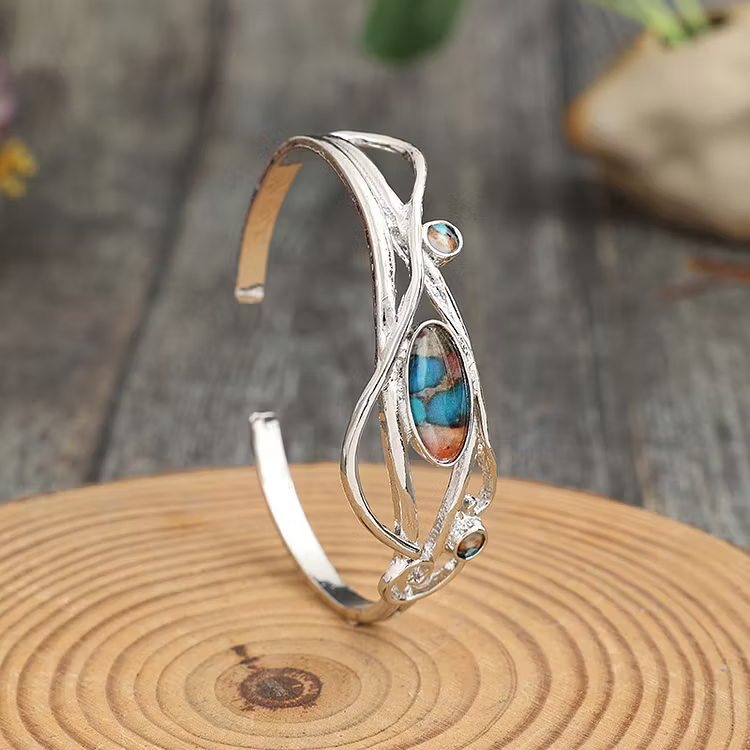 Aoaome Drip Glue Alloy Open Bracelets