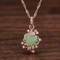Aoaome Elegant Rose Gold Prism Green Gem Statement Necklaces