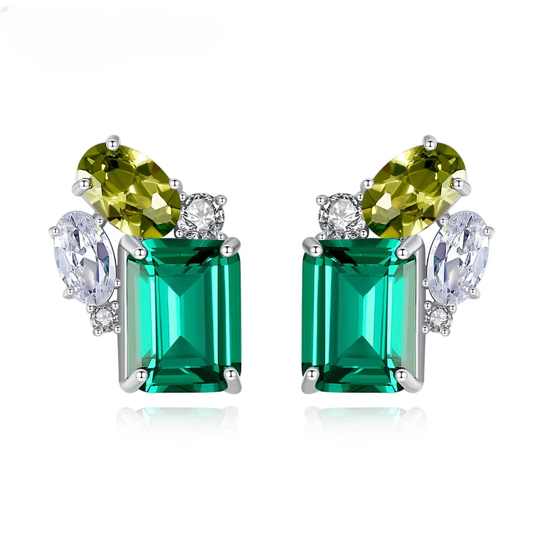 Aoaome Emerald Gemstone Earrings