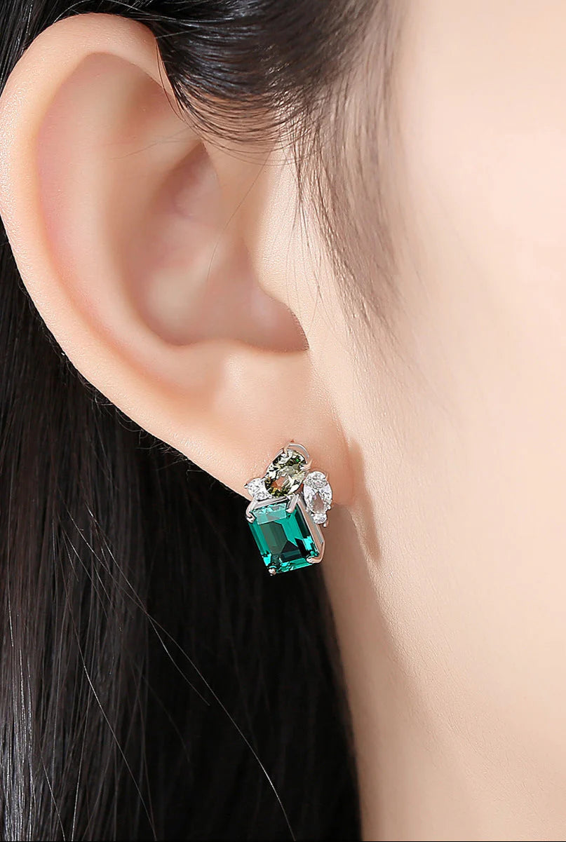 Aoaome Emerald Gemstone Earrings