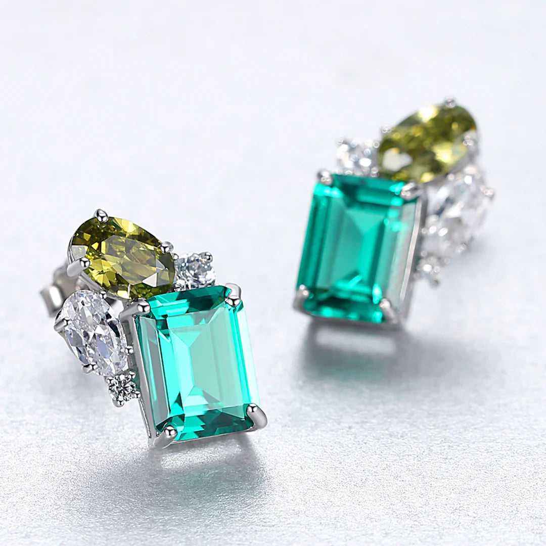 Aoaome Emerald Gemstone Earrings