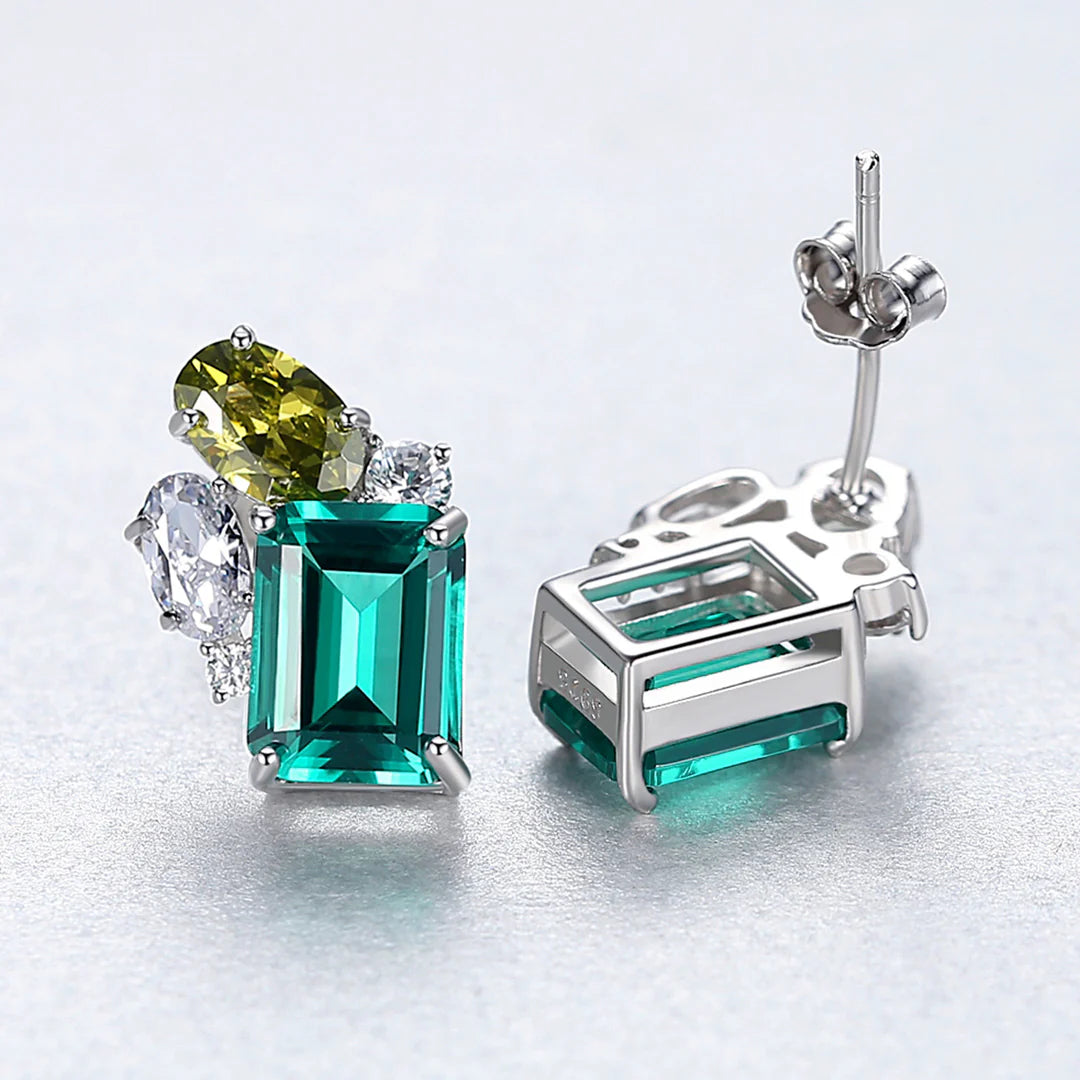Aoaome Emerald Gemstone Earrings