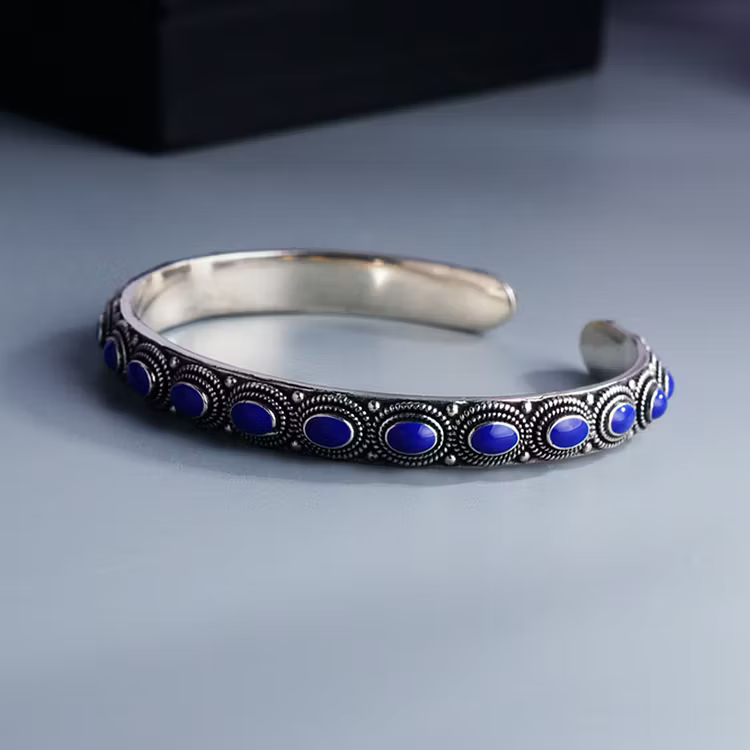 Aoaome Ethnic Style Sapphire Open Bracelets