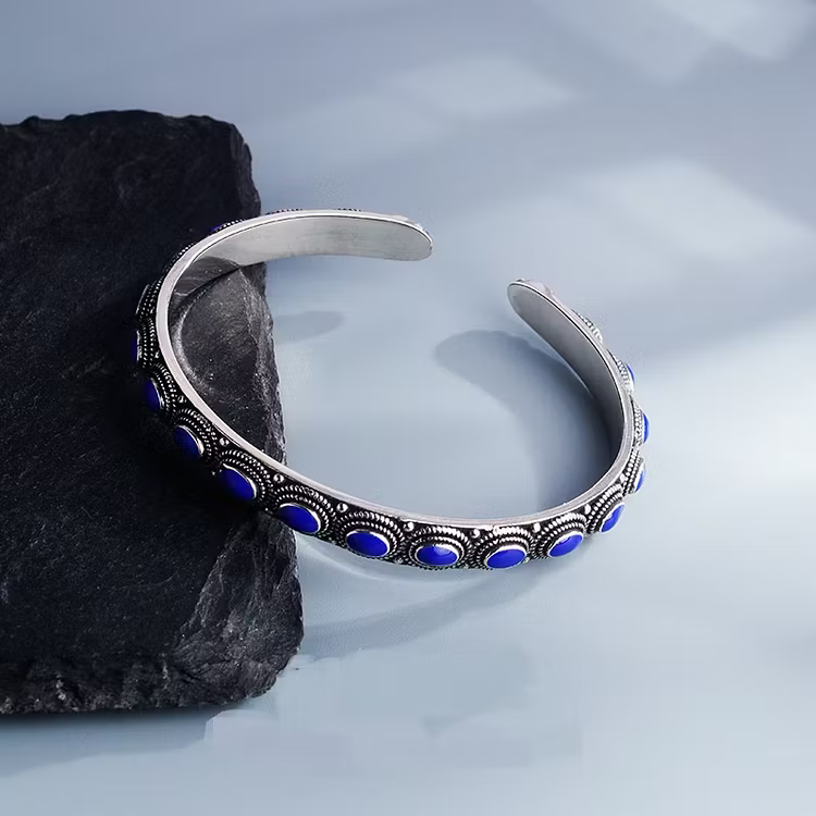 Aoaome Ethnic Style Sapphire Open Bracelets