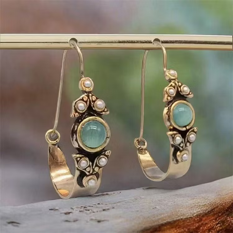 Aoaome Fashion Retro Ethnic Style Pendant Earrings