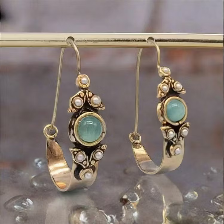Aoaome Fashion Retro Ethnic Style Pendant Earrings