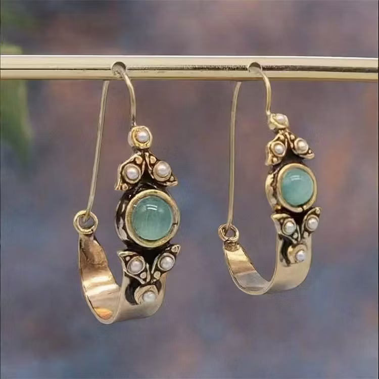 Aoaome Fashion Retro Ethnic Style Pendant Earrings