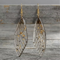 Aoaome Fashion Transparent Resin Wings Drop Earrings
