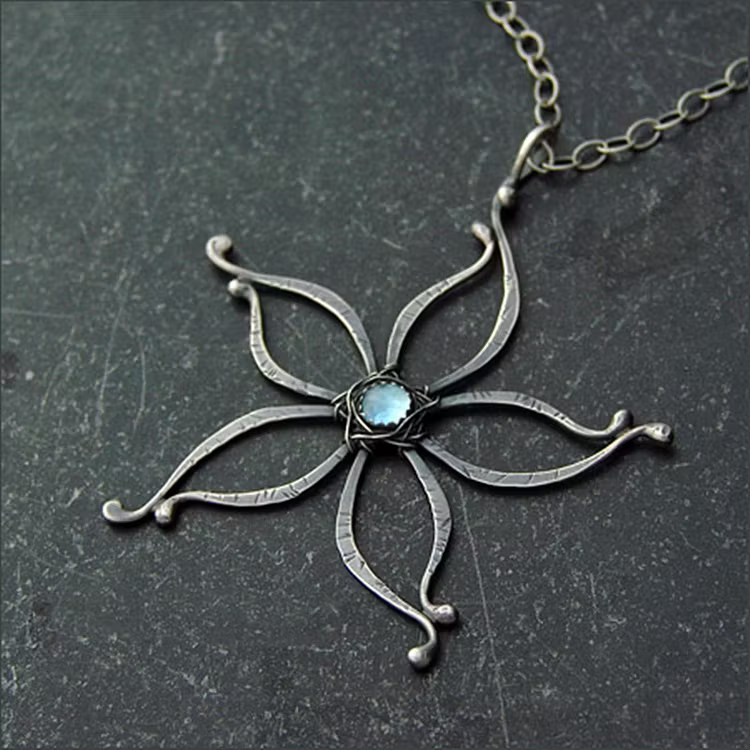 Aoaome Five pointed Star Moonlight Stone Necklaces