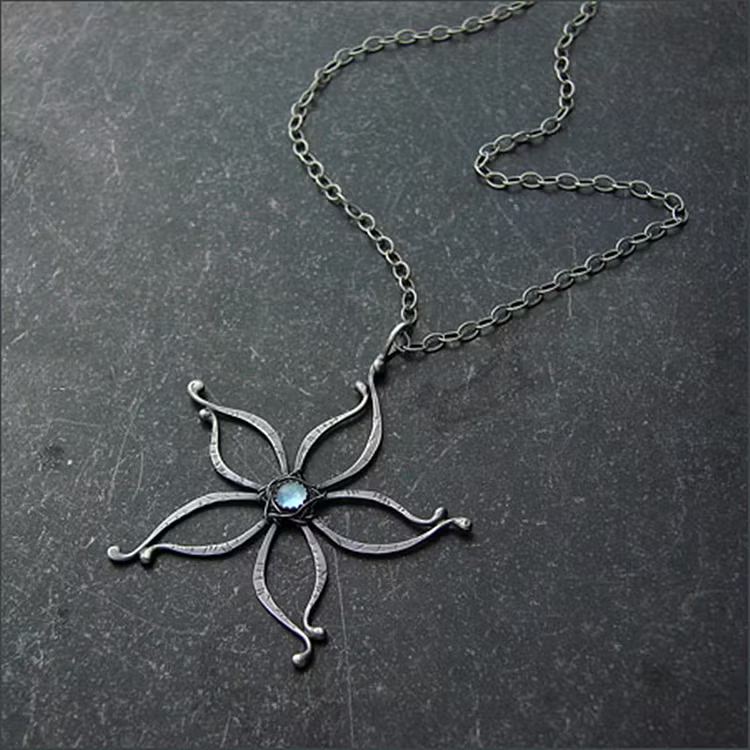 Aoaome Five pointed Star Moonlight Stone Necklaces