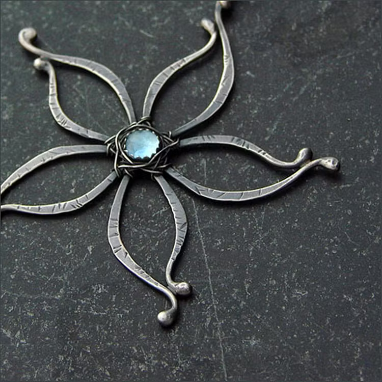 Aoaome Five pointed Star Moonlight Stone Necklaces