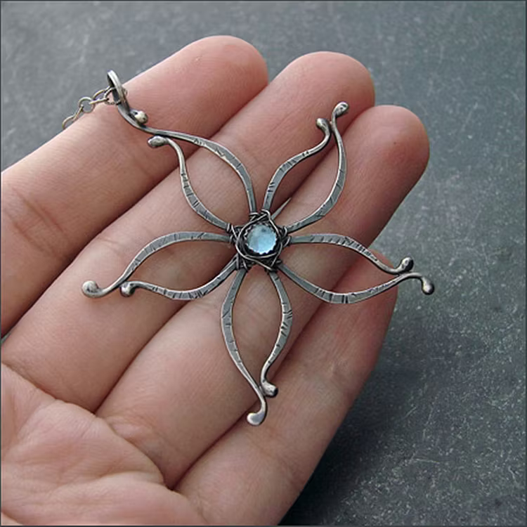 Aoaome Five pointed Star Moonlight Stone Necklaces
