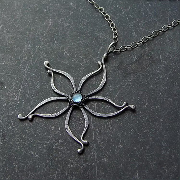 Aoaome Five pointed Star Moonlight Stone Necklaces