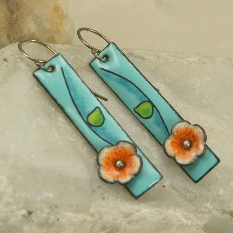 Aoaome Floral Enamel Earrings