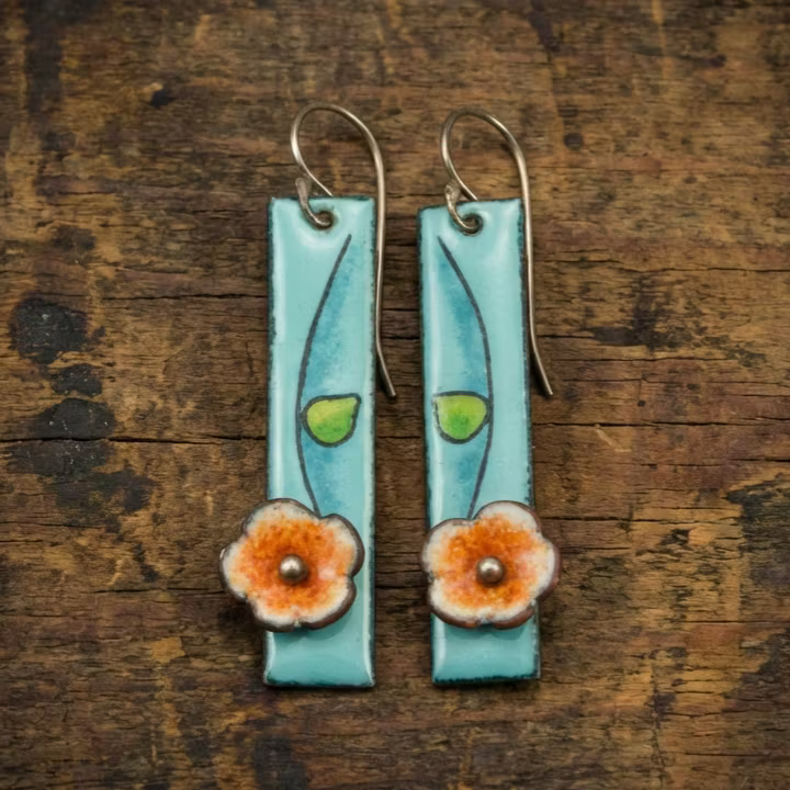 Aoaome Floral Enamel Earrings