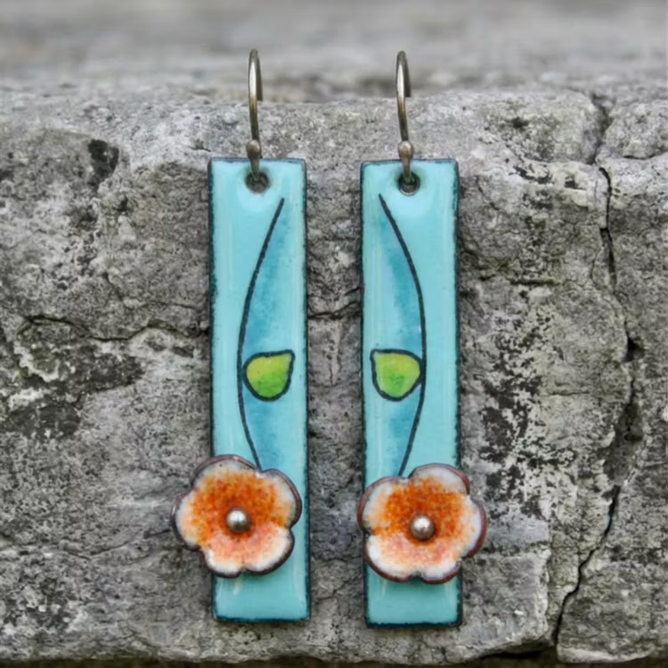 Aoaome Floral Enamel Earrings