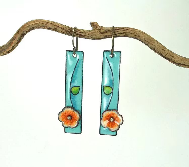 Aoaome Floral Enamel Earrings