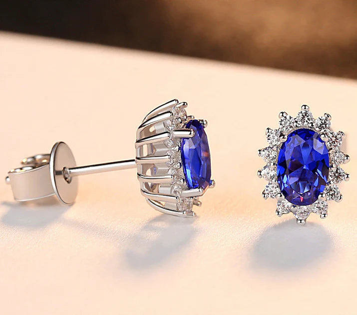 Aoaome Flower Sapphire Earrings