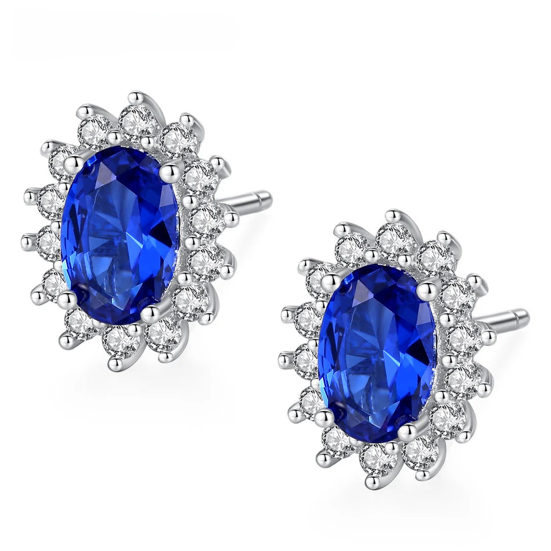 Aoaome Flower Sapphire Earrings