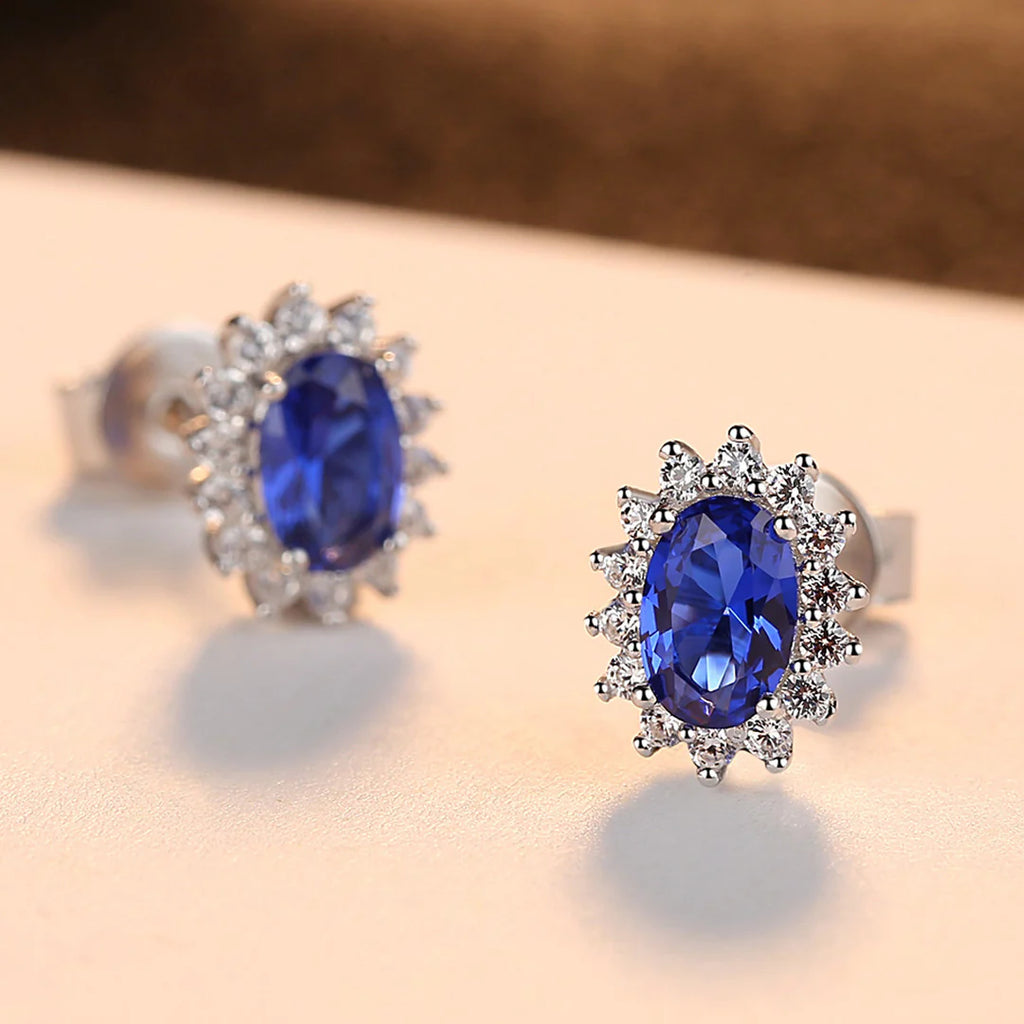 Aoaome Flower Sapphire Earrings