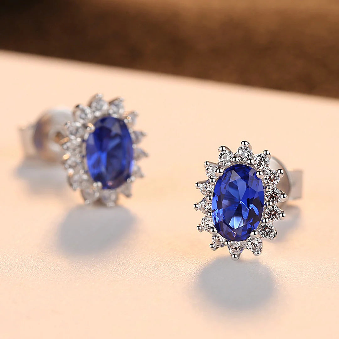 Aoaome Flower Sapphire Earrings