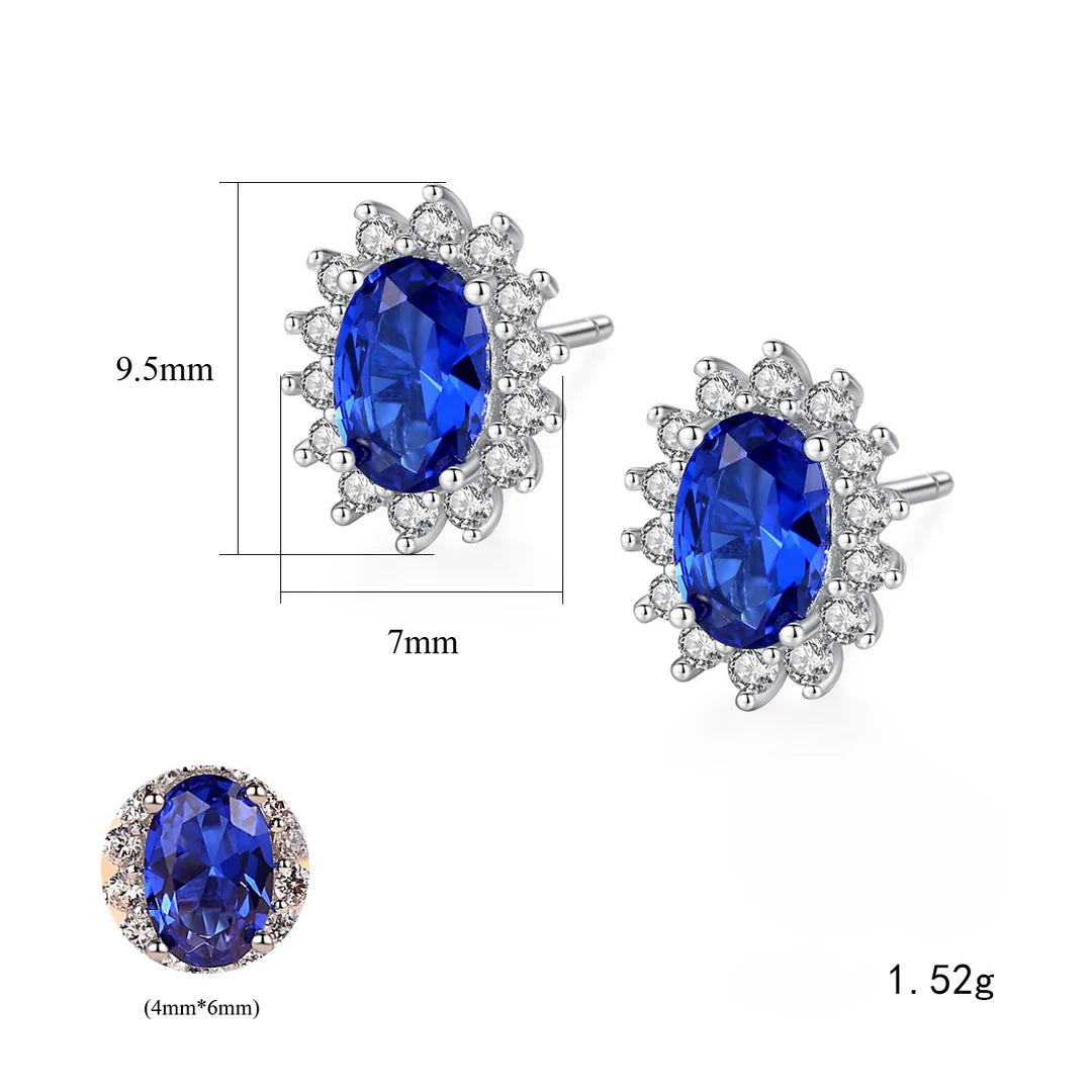 Aoaome Flower Sapphire Earrings