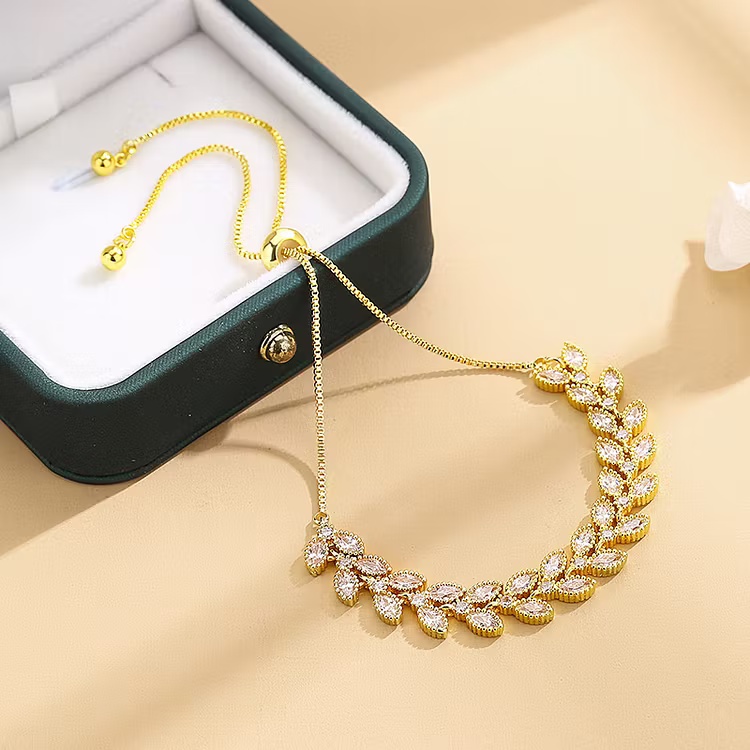 Aoaome Full Diamond Zircon Wheat Ear Bracelets