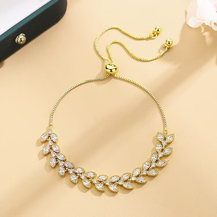 Aoaome Full Diamond Zircon Wheat Ear Bracelets