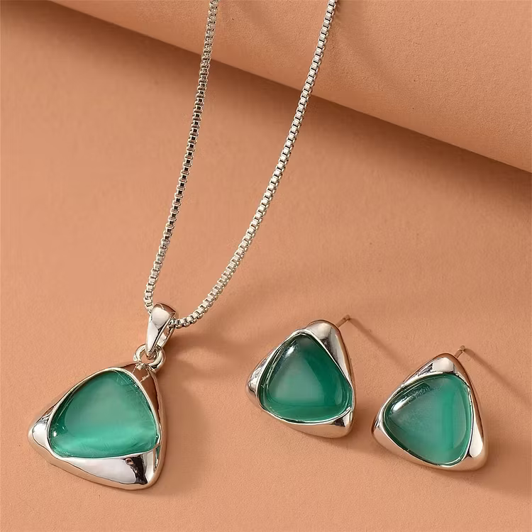 Aoaome Geometric Cat Eye Necklaces