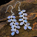 Aoaome Gorgeous Plant Leaves Moonstone Earrings