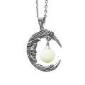Aoaome Gothic Face Moon Crescent Luminous Necklaces