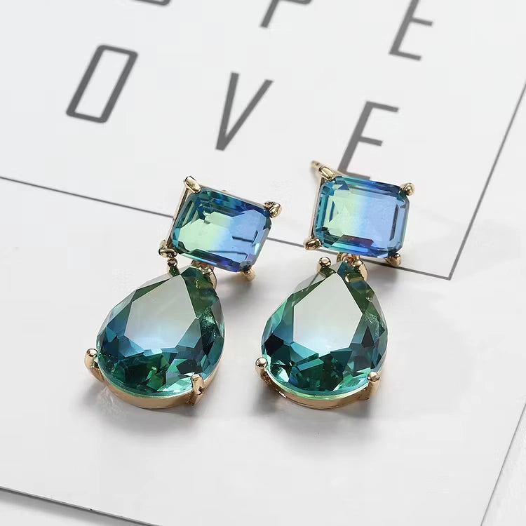 Aoaome Gradient tourmaline water drop Earrings
