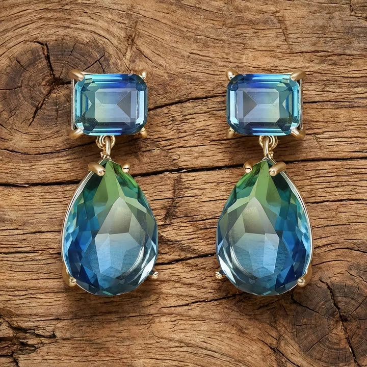 Aoaome Gradient tourmaline water drop Earrings