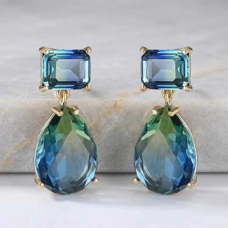 Aoaome Gradient tourmaline water drop Earrings