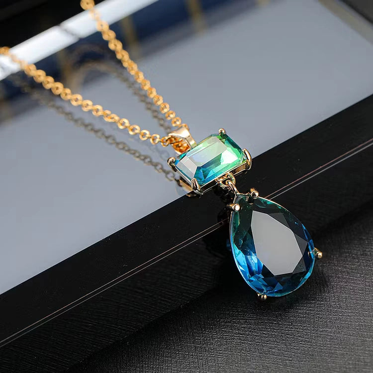 Aoaome Gradient tourmaline water drop Earrings