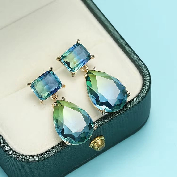 Aoaome Gradient tourmaline water drop Earrings