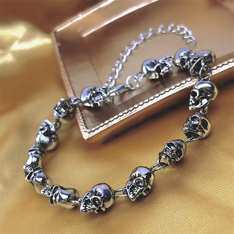 Aoaome Halloween Skull Metal Trend And Charm Bracelets
