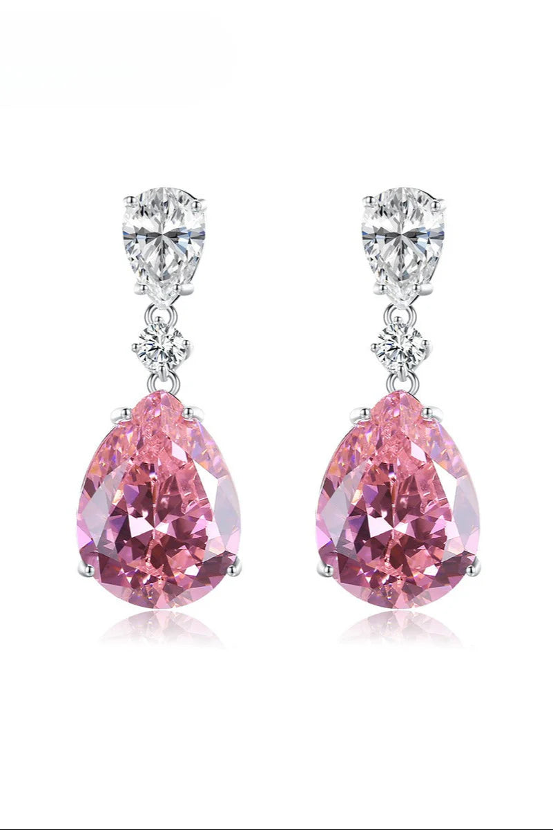 Aoaome Haute Vintage Pink Gemstone Stud Earrings