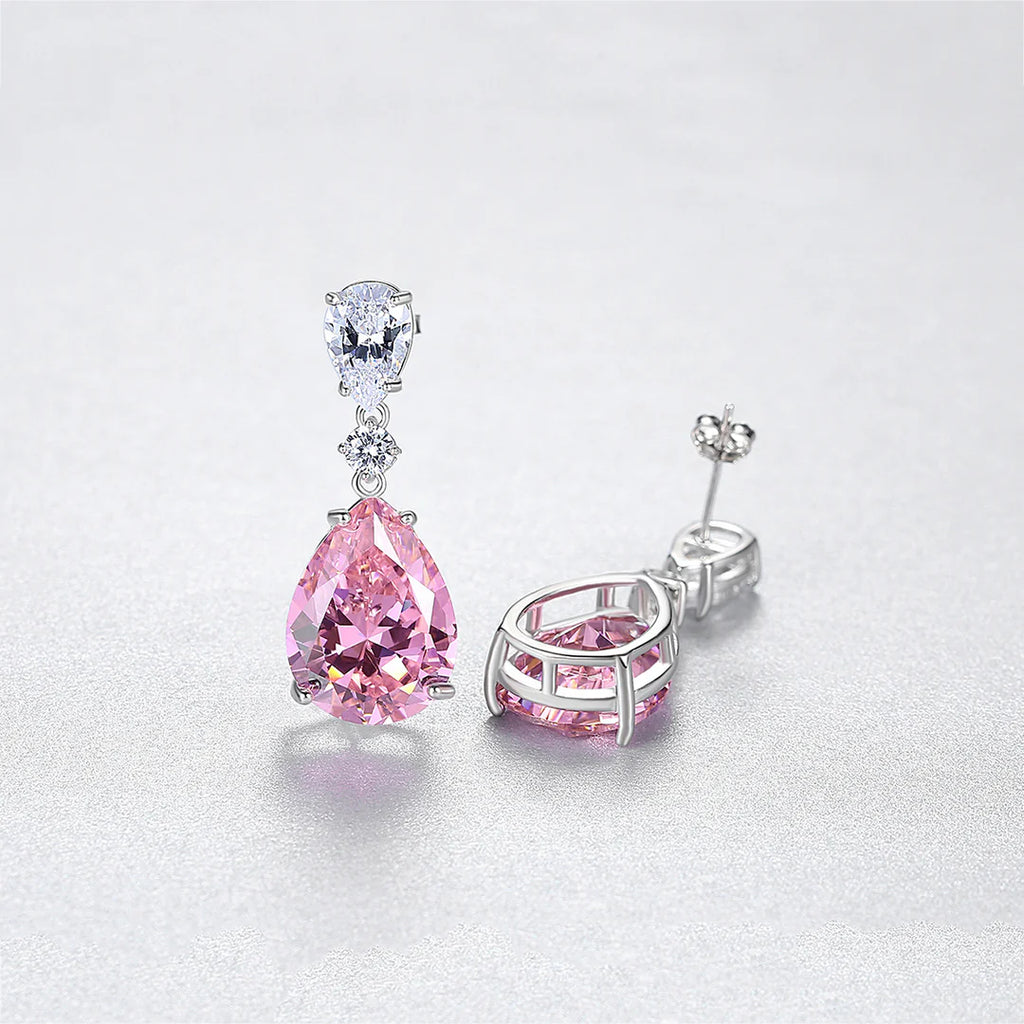 Aoaome Haute Vintage Pink Gemstone Stud Earrings
