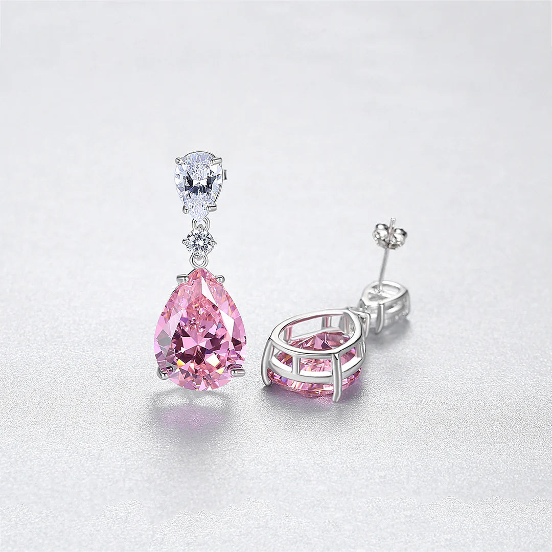 Aoaome Haute Vintage Pink Gemstone Stud Earrings