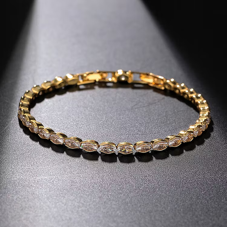 Aoaome Inlaid Zircon Oval Bracelets
