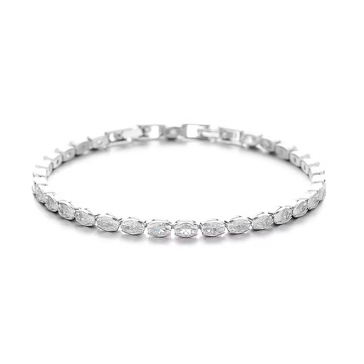 Aoaome Inlaid Zircon Oval Bracelets