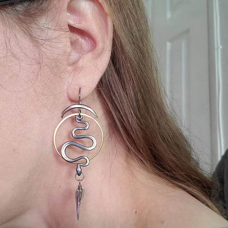 Aoaome Irregular Geometric Spiral Serpentine Earrings
