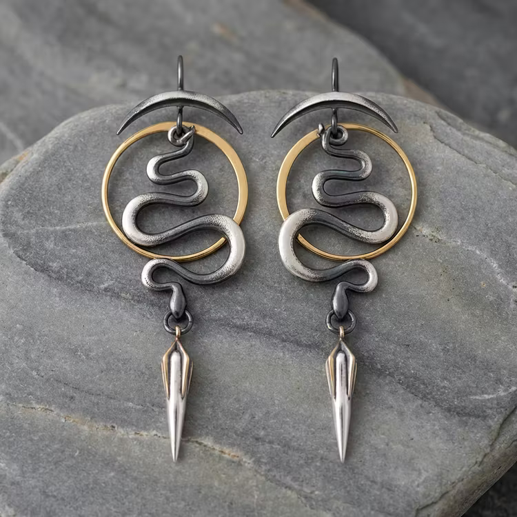 Aoaome Irregular Geometric Spiral Serpentine Earrings