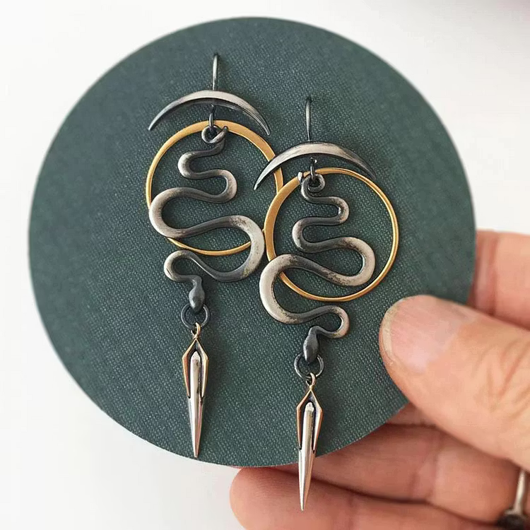 Aoaome Irregular Geometric Spiral Serpentine Earrings