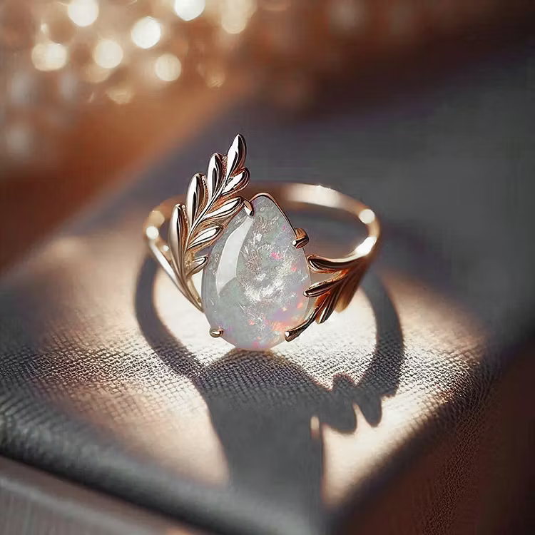 Aoaome Leaf Baroque Rings