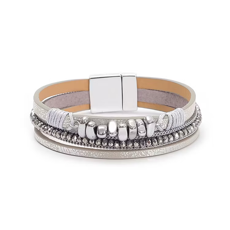 Aoaome Leather Magnetic Buckle Closed Bracelets