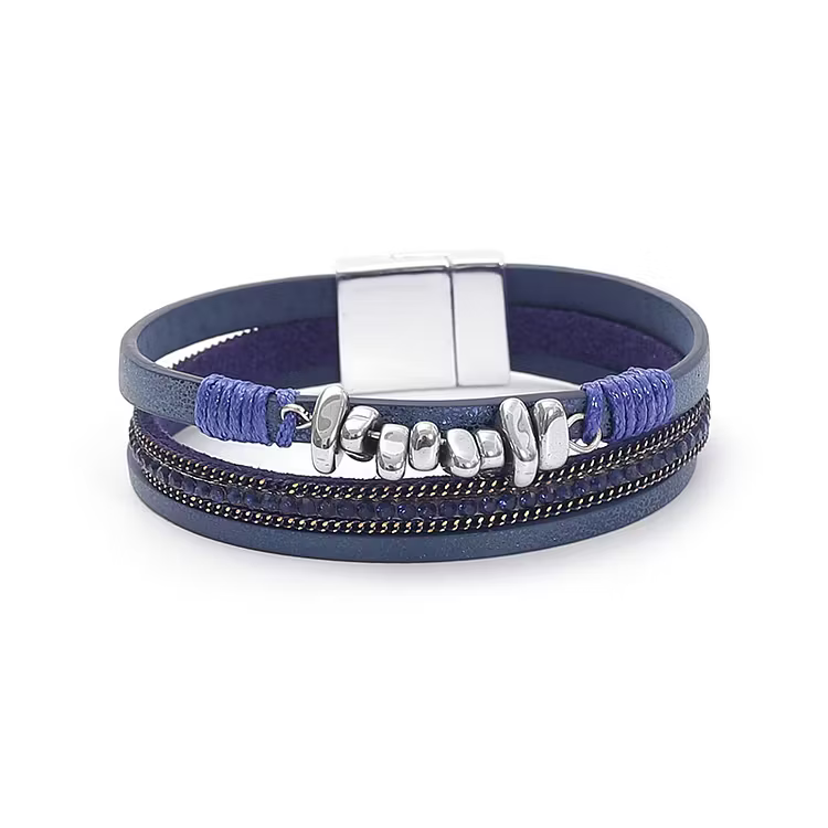 Aoaome Leather Magnetic Buckle Closed Bracelets
